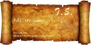 Tóth Samu névjegykártya